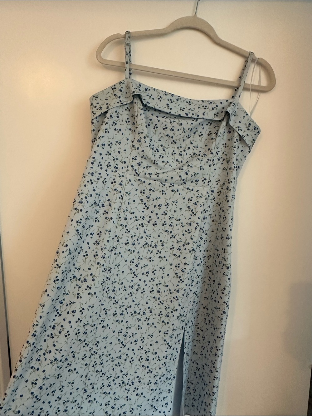 French Connection Light Blue Floral Slip Dress